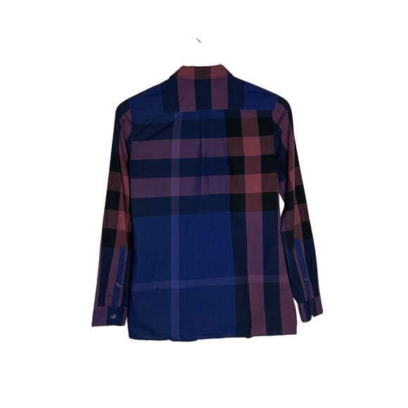 Burberry Brit Plaid Button Up Shirt Womens Size XS Luxe Preppy Academia Classic - Picture 7 of 7